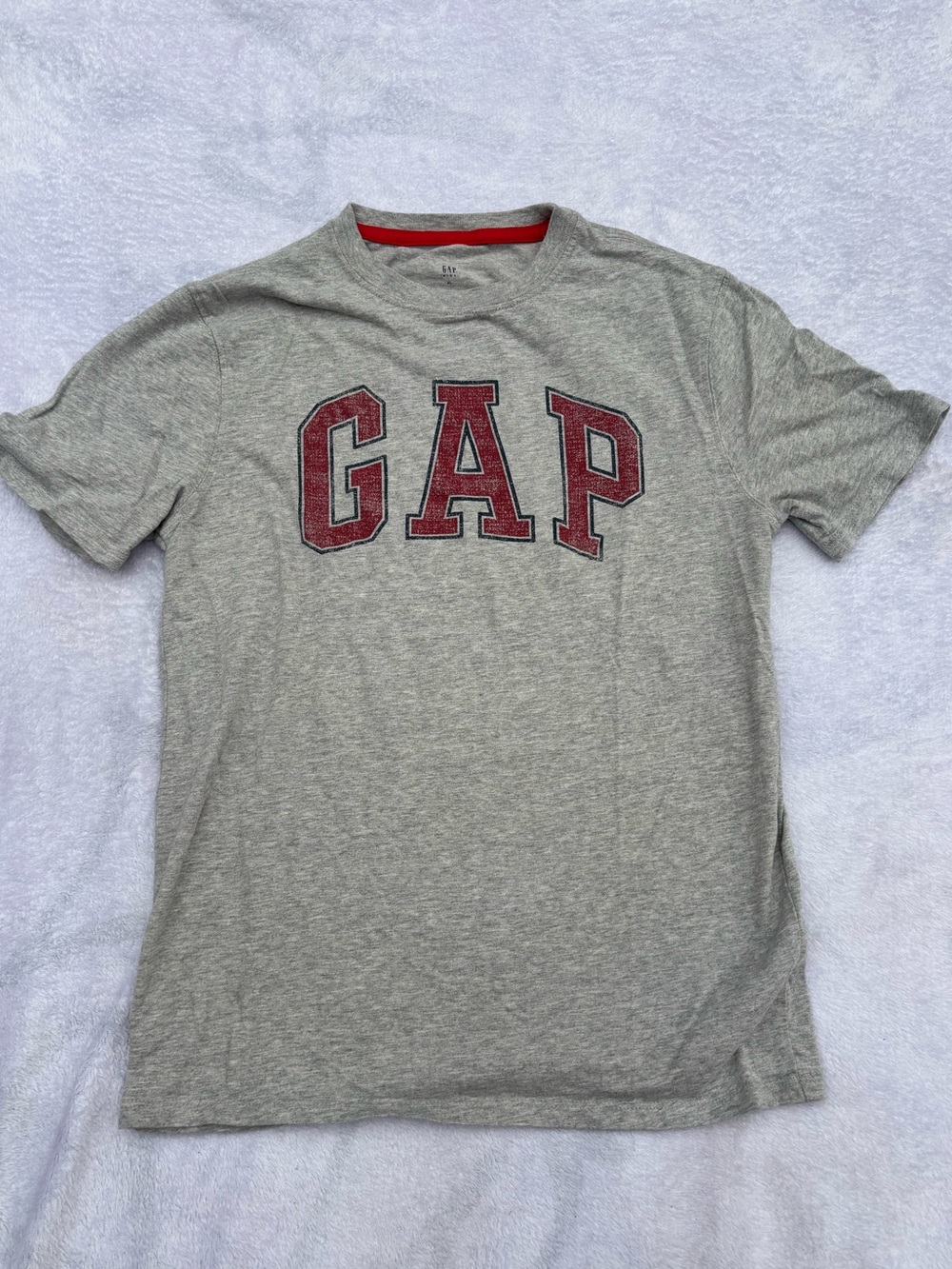 GAP Heather Gray Tee with Red Logo